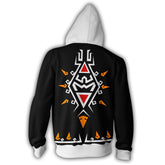 Unisex Link Hoodies The Legend of Zelda Zip Up 3D Print Jacket Sweatshirt Black - INSWEAR